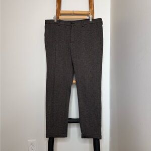 Zara Men's Dark Brown Textured Dress Pants